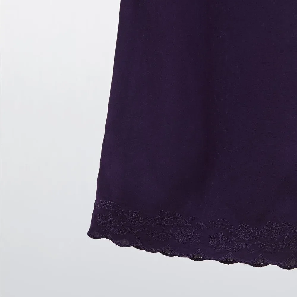 Zara STRAIGHT LEG EMBROIDERED PANTS Linen Blend